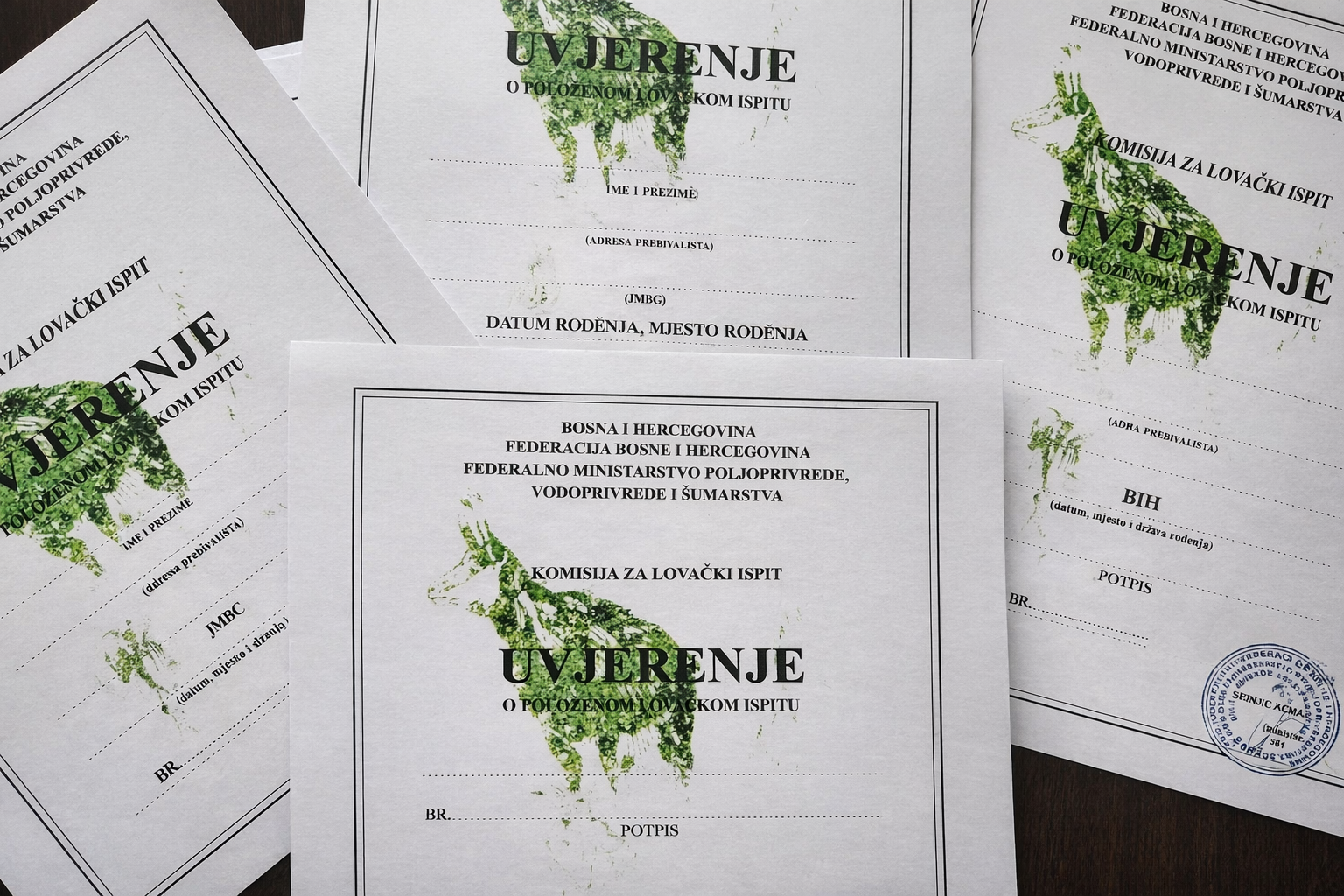 Uvjerenja o položenom lovačkom ispitu