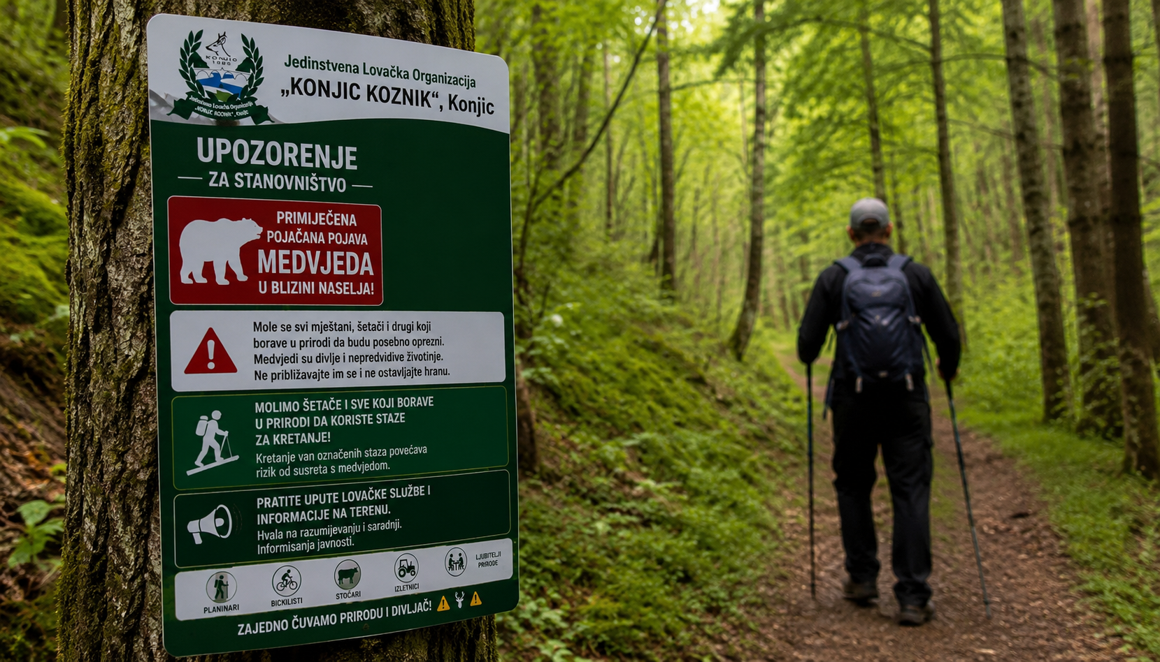 OBAVJEŠTENJE ZA JAVNOST: LOVNE AKTIVNOSTI NA PODRUČJU LOVIŠTA "KONJIC KOZNIK"